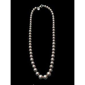 Tiffany & Co. Sterling Silver Graduated Ball Bead Necklace